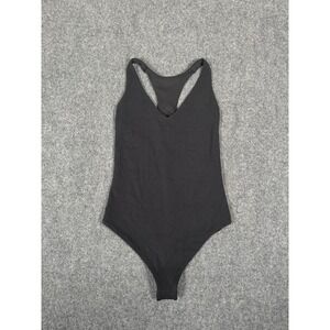 Athleta Transcend Bodysuit Womens XS Black Thong Sleeveless EUC